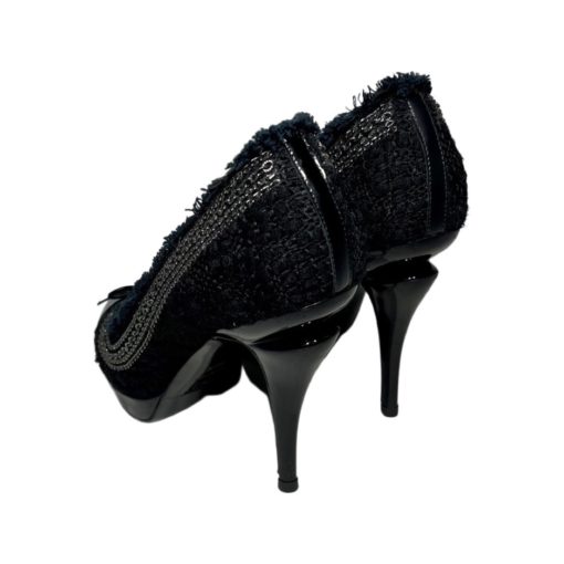 CHANEL Boulce Fringe Cap Toe Pumps in Black and Navy (37.5) 6