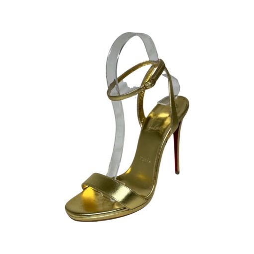 CHRISTIAN LOUBOUTIN Loubi Queen Leather Sandals in Gold (37) 1