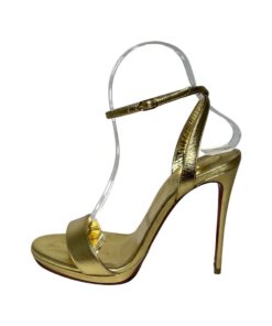 CHRISTIAN LOUBOUTIN Loubi Queen Leather Sandals in Gold (37) 6