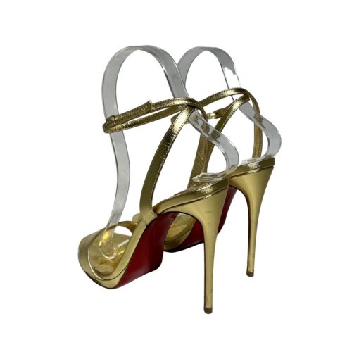 CHRISTIAN LOUBOUTIN Loubi Queen Leather Sandals in Gold (37) 4