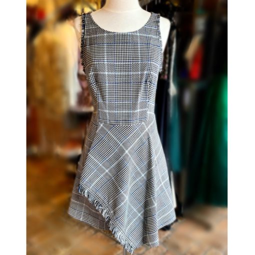 PHILLIP LIM 2.0 Houndstooth Dress in Black, White and Blue (4) 1