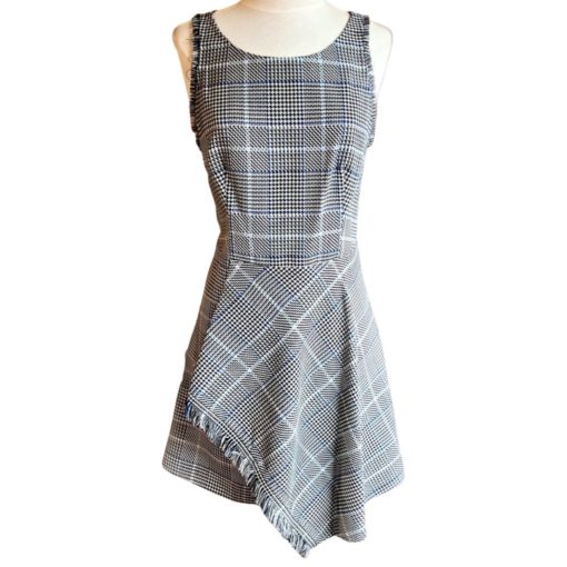 PHILLIP LIM 2.0 Houndstooth Dress in Black, White and Blue (4) 6