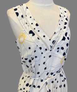 SEE BY CHLOE Floral Dot Maxi Dress in White, Navy and Yellow (4) 8