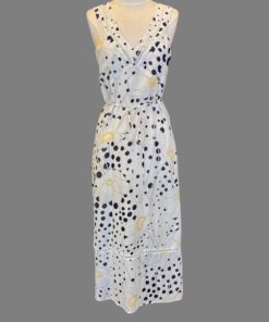 SEE BY CHLOE Floral Dot Maxi Dress in White, Navy and Yellow (4) 9