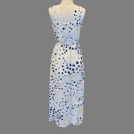 SEE BY CHLOE Floral Dot Maxi Dress in White, Navy and Yellow (4) 5