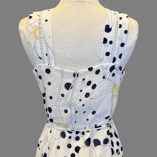 SEE BY CHLOE Floral Dot Maxi Dress in White, Navy and Yellow (4) 6