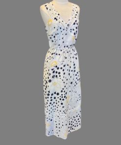 SEE BY CHLOE Floral Dot Maxi Dress in White, Navy and Yellow (4) 13