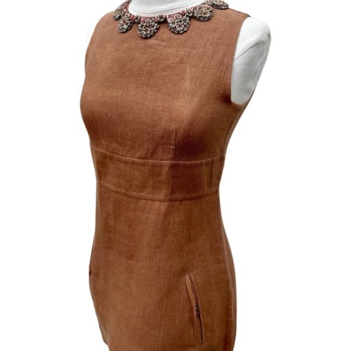 VALENTINO Embellished Neck Dress in Terra (40) 3