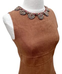 VALENTINO Embellished Neck Dress in Terra (40) 9