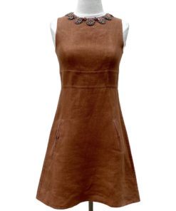 VALENTINO Embellished Neck Dress in Terra (40) 11