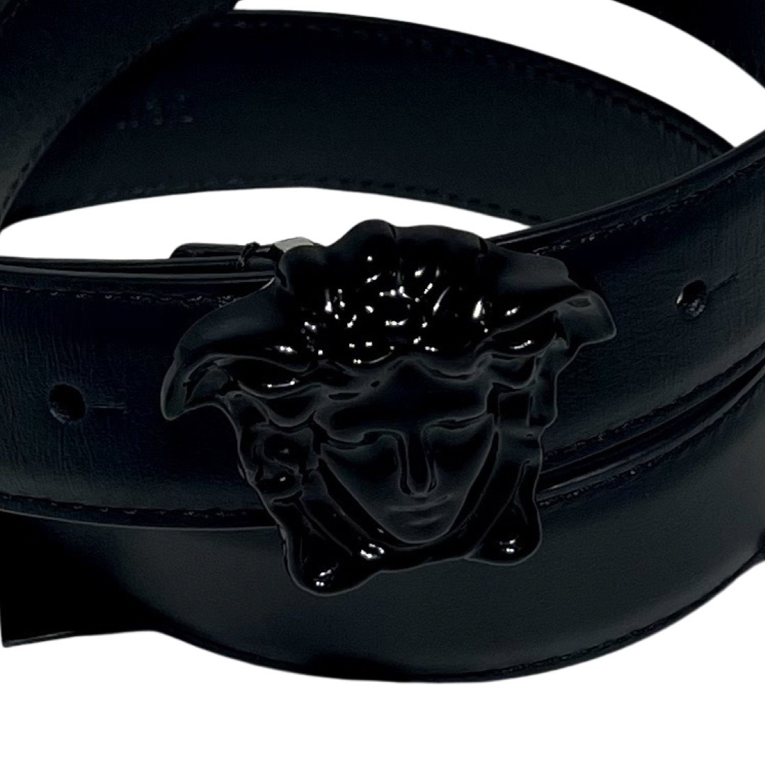 NWT Versace Man's Black Medusa-Buckle Belt  MADE IN ITALY Size 80/32 