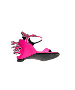 PRADA Patent Flame Wedge Sandals in Pink (36) 13