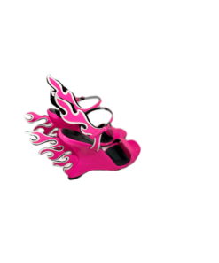 PRADA Patent Flame Wedge Sandals in Pink (36) 12