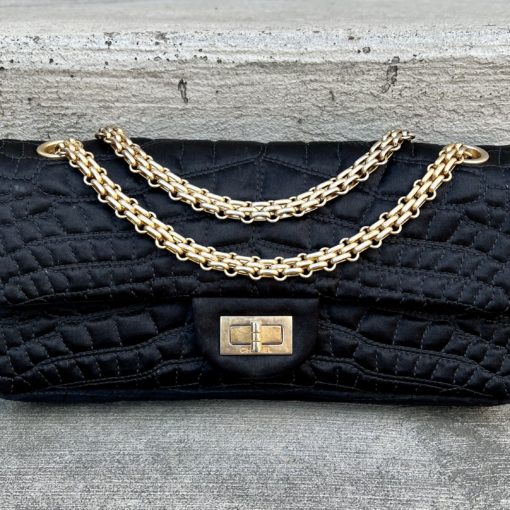 CHANEL Patent Reissue Double Flap Bag in Black 1