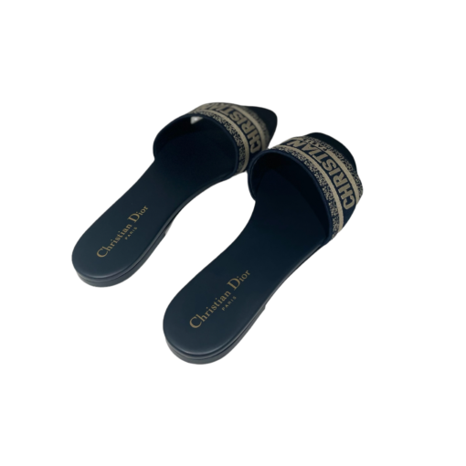 DIOR Patent DWAY Slides in Navy & Taupe (41) 6