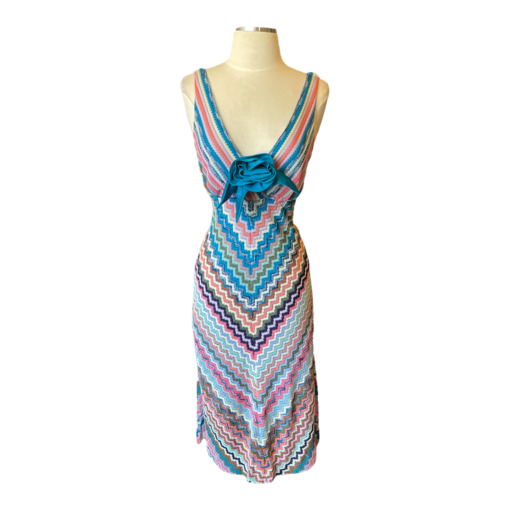 M MISSONI Patent Rossette Knit Dress Multicolored 2