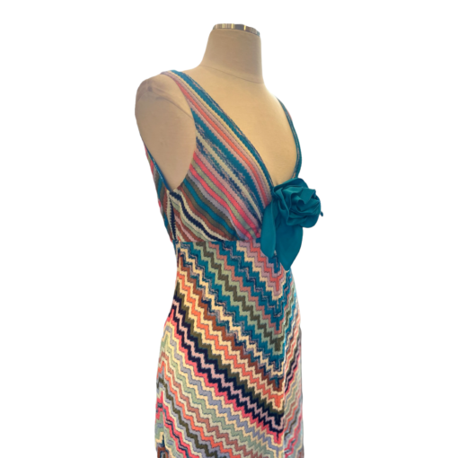 M MISSONI Patent Rossette Knit Dress Multicolored 5