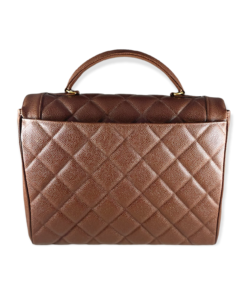 CHANEL Caviar Quilted Handbag in Brown 11