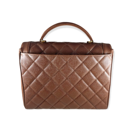 CHANEL Caviar Quilted Handbag in Brown 4