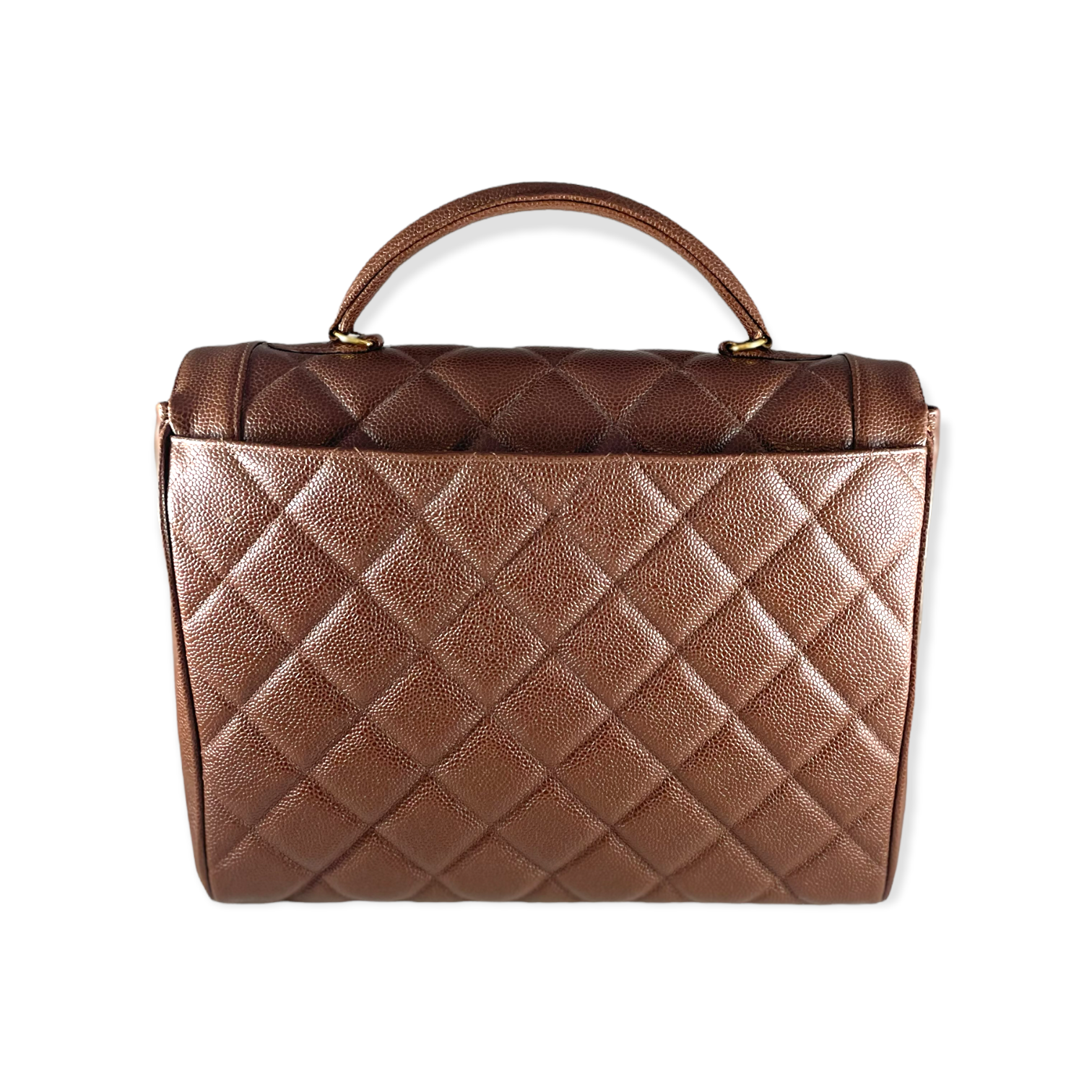Vintage Chanel Brown Caviar Quilted Leather Handbag