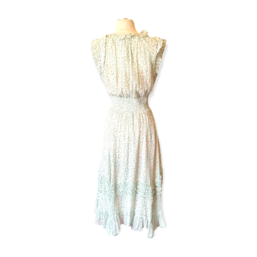 REBECCA TAYLOR Shimmer Ruffle Dress in Mint & White 3