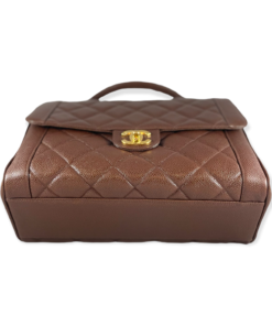 CHANEL Caviar Quilted Handbag in Brown 12