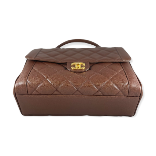 CHANEL Caviar Quilted Handbag in Brown 5
