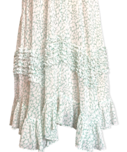 REBECCA TAYLOR Shimmer Ruffle Dress in Mint & White 14