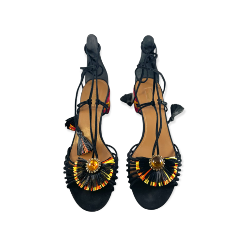 AQUAZURRA Embroidered Sandals in Black 2