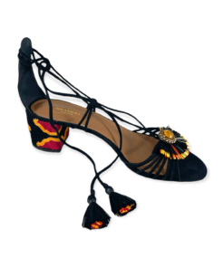 AQUAZURRA Embroidered Sandals in Black 8