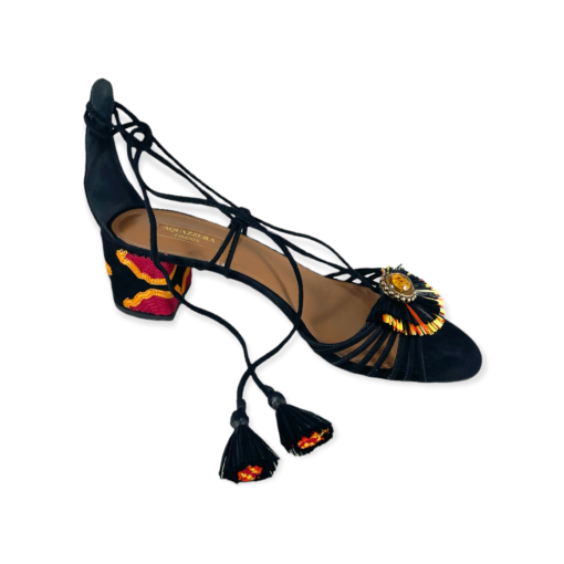 AQUAZURRA Embroidered Sandals in Black 3