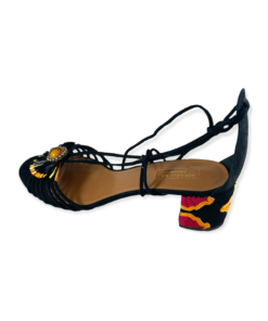 AQUAZURRA Embroidered Sandals in Black 9