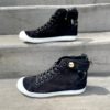LOUIS VUITTON Suede High Top Sneakers in Black 14