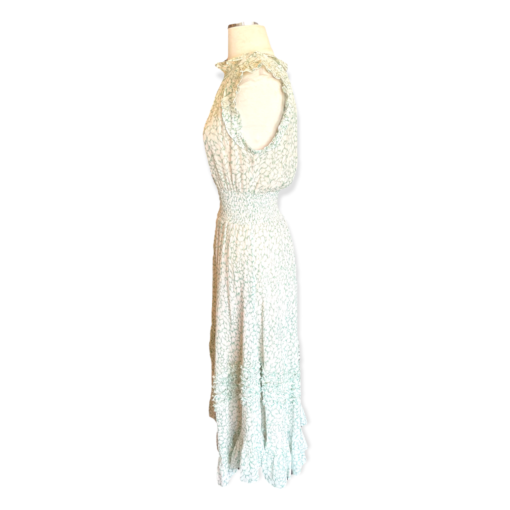 REBECCA TAYLOR Shimmer Ruffle Dress in Mint & White 4