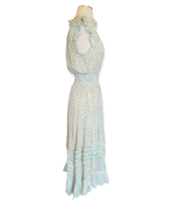 REBECCA TAYLOR Shimmer Ruffle Dress in Mint & White 15
