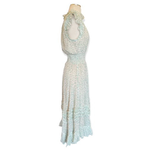 REBECCA TAYLOR Shimmer Ruffle Dress in Mint & White 8