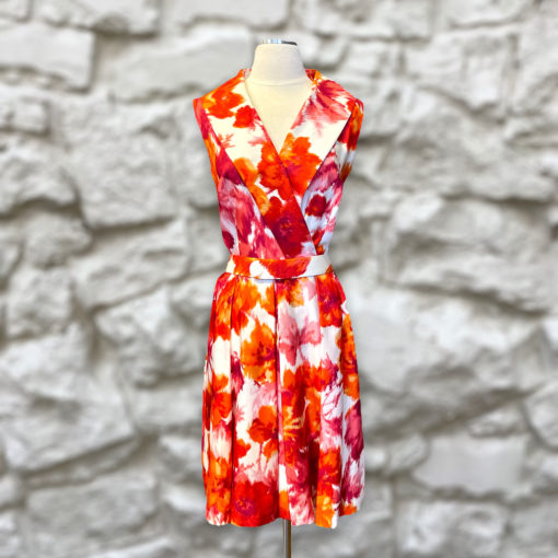 ESCADA Floral Dress in Red Coral 1