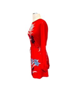 DVF Floral Dress in Red 5
