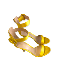 GIANVITTO ROSSI Satin Sandal in Yellow 8