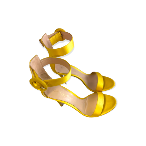 GIANVITTO ROSSI Satin Sandal in Yellow 3