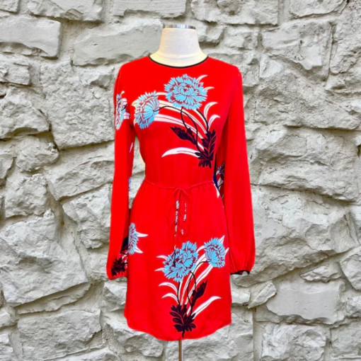 DVF Floral Dress in Red 1