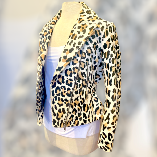 ALAIA Leopard Moto Jacket in Blonde 1