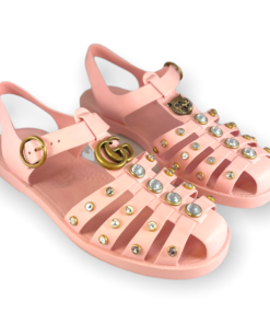 GUCCI Crystal Rubber Sandal in Pink 8