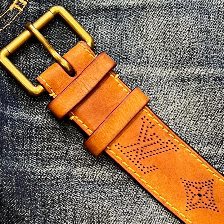 LOUIS VUITTON Perforated Monogram Belt in Scotch - More Than You