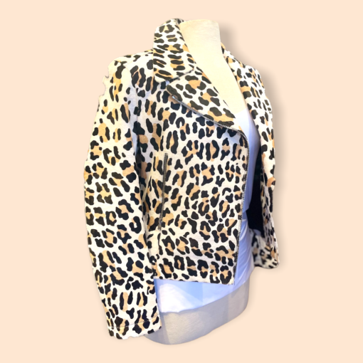 ALAIA Leopard Moto Jacket in Blonde 3