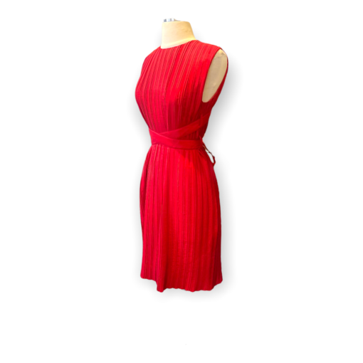 VICTORIA BECKHAM Pleated Dress in Red 4