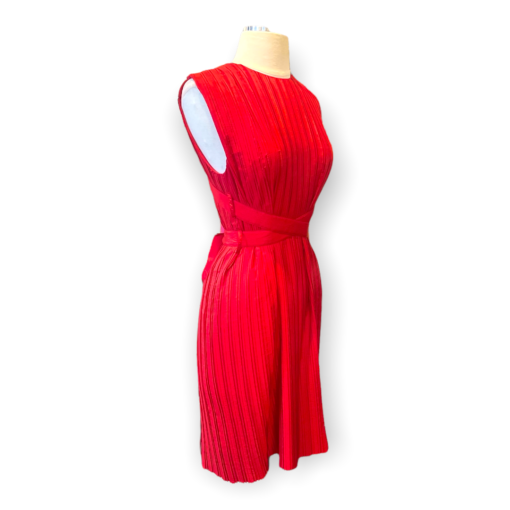 VICTORIA BECKHAM Pleated Dress in Red 3