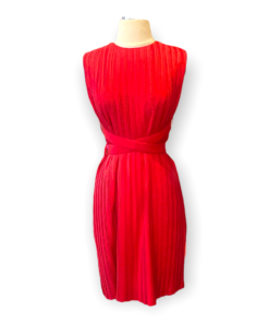 VICTORIA BECKHAM Pleated Dress in Red 6