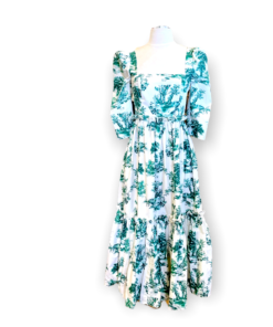 CARA CARA Toile Dress in Green and White 6