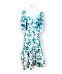 CARA CARA Toile Dress in Green and White 9